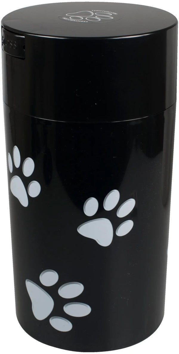 PawVac Airtight Pet Food Container 1.3L Solid Black Paws