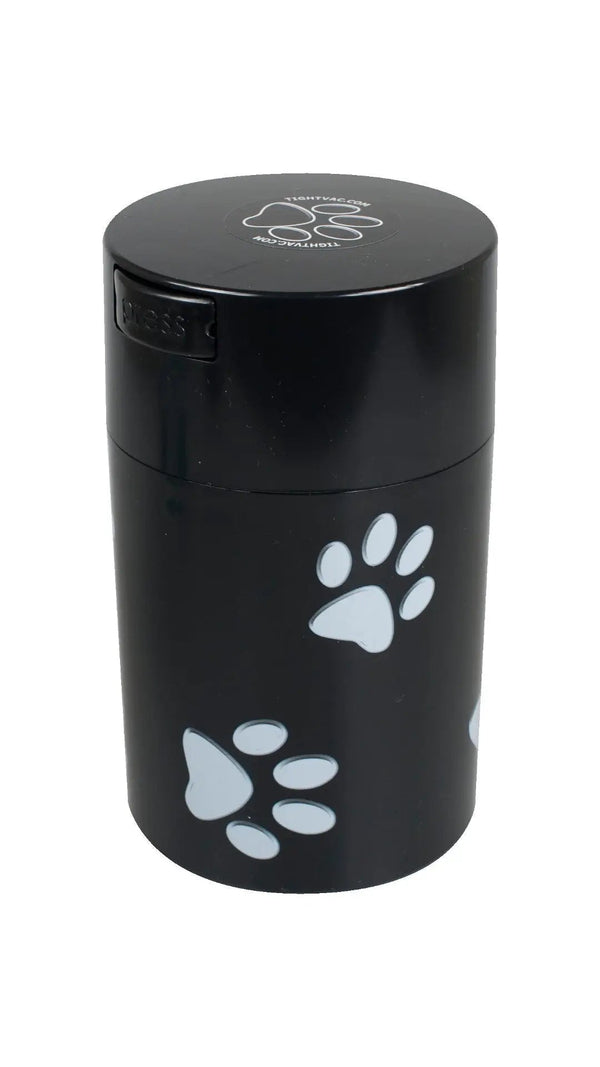 PawVac Airtight & Smell-proof Container 0.57L Solid Black Paws