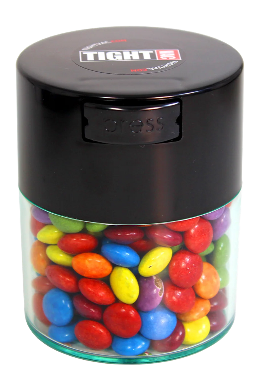 Boîte hermétique TightVac 0,29 L transparente remplie de dragées au chocolat