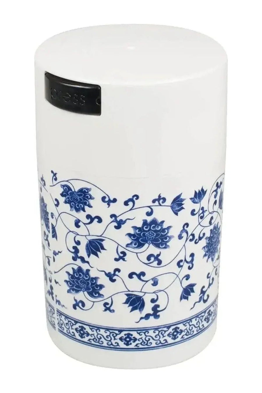 Boîte hermétique TightVac 0,57 L à motif floral bleu et couvercle blanc