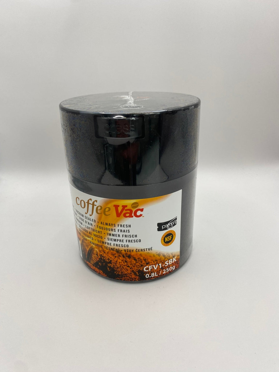 Coffeevac 0.8 liter / 250g / Solid / Black - TightVac Europe - The eassiest storage solutions