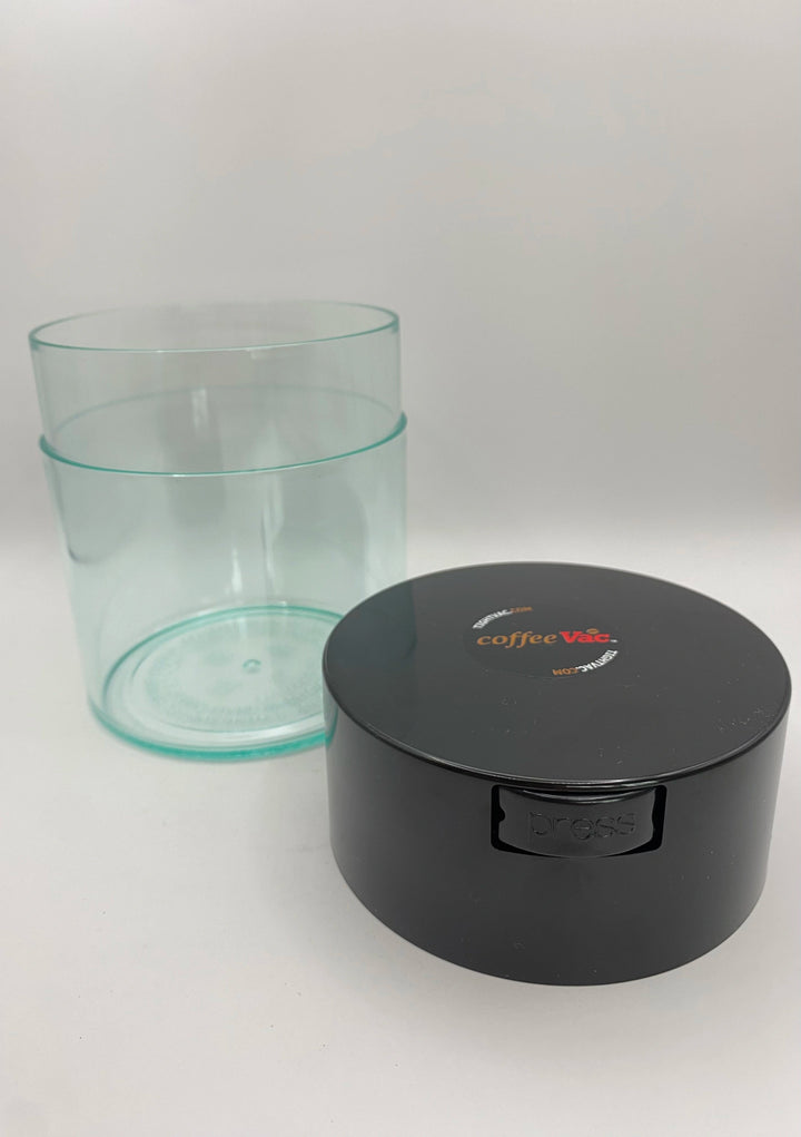 Coffeevac Airtight Cofee Container / 0.8L / 250g / Clear / Black - TightVac Europe - The eassiest storage solutions