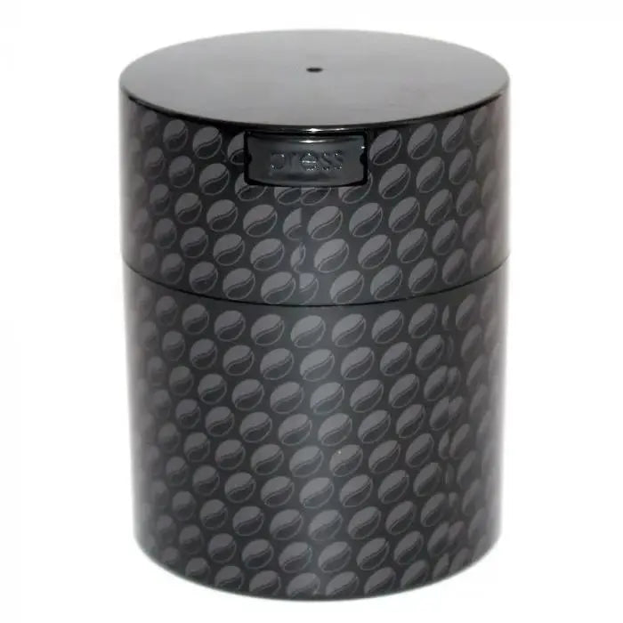 Coffeevac Airtight Coffee Container / 0.8L / 250g / Solid / Black w Beans - TightVac Europe - The eassiest storage solutions