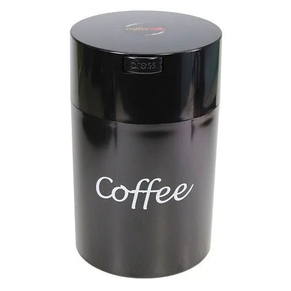 Coffeevac Airtight Coffee Container / 1.85L / 500g / Solid / Coffee Print / Black - TightVac Europe - The eassiest storage solutions