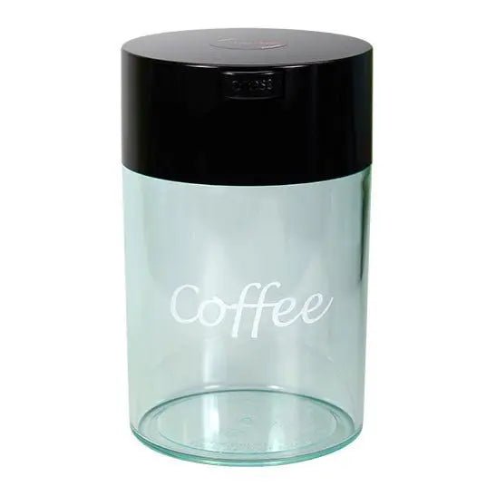 Coffeevac Airtight Coffee Container / 1.85L / Clear / Coffee Print / Black - TightVac Europe - The eassiest storage solutions
