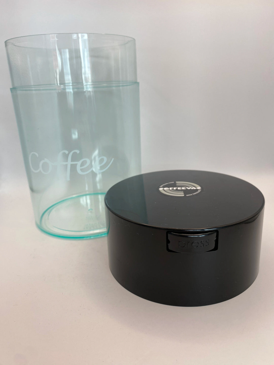 Coffeevac Airtight Coffee Container / 1.85L / Clear / Coffee Print / Black - TightVac Europe - The eassiest storage solutions