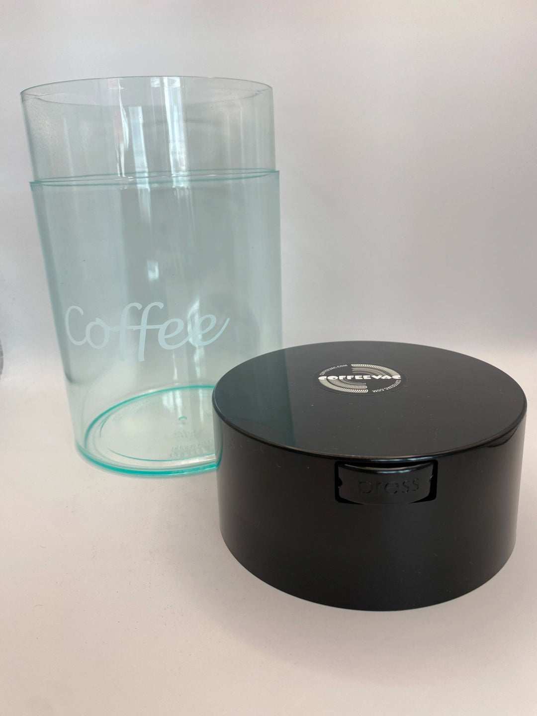 Coffeevac Airtight Coffee Container / 1.85L / Clear / Coffee Print / Black - TightVac Europe - The eassiest storage solutions
