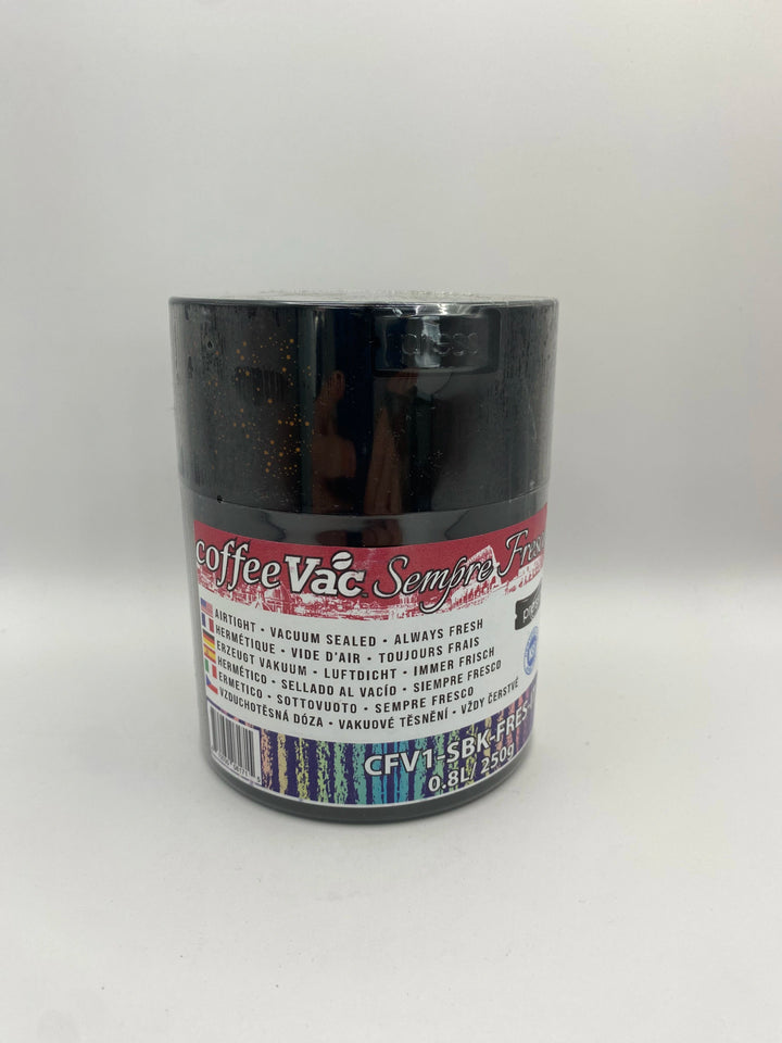 Coffeevac Sempre Fresco 0.8 liter / 250g / Solid / Black / L'Eternita - TightVac Europe - The eassiest storage solutions