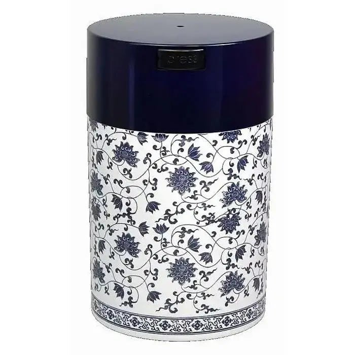 Coffeevac Sempre Fresco 1.85 liter / 500g / Solid / Floral / White Blue - TightVac Europe - The eassiest storage solutions