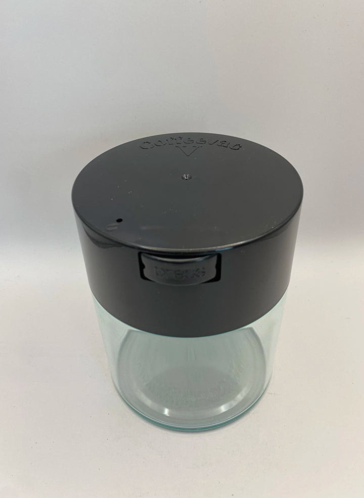 Coffeevac V Airtight Coffee Container / 0.8L / 250g / Clear / Black - TightVac Europe - The eassiest storage solutions