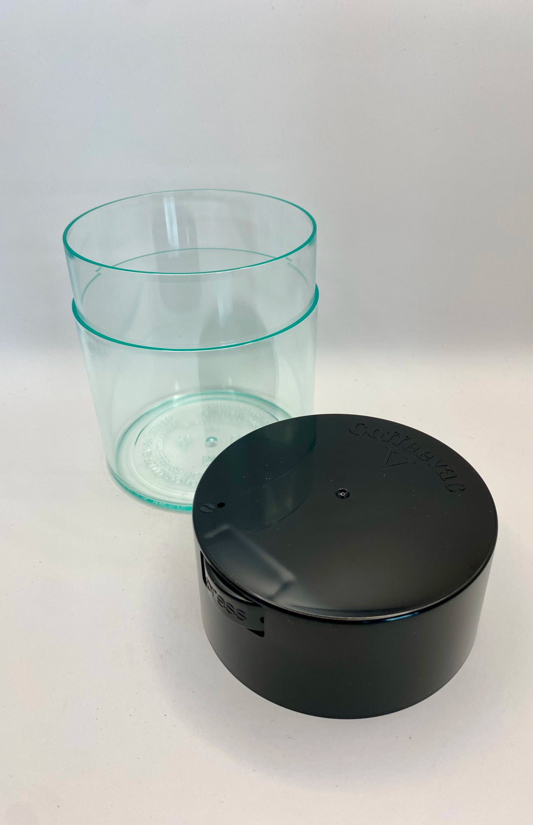 Coffeevac V Airtight Coffee Container / 0.8L / 250g / Clear / Black - TightVac Europe - The eassiest storage solutions