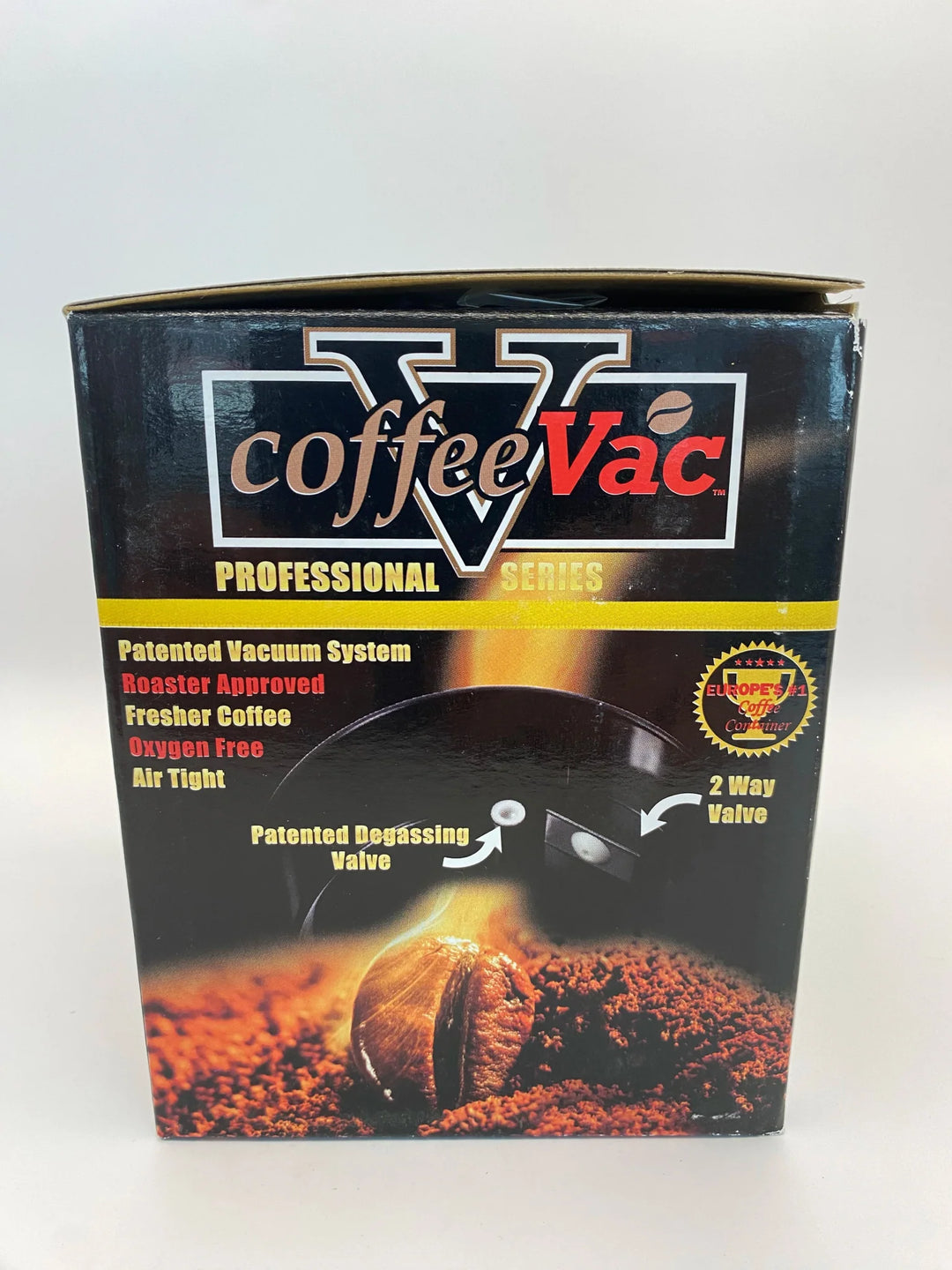 Coffeevac V Airtight Coffee Container / 0.8L / 250g / Clear / Black - TightVac Europe - The eassiest storage solutions