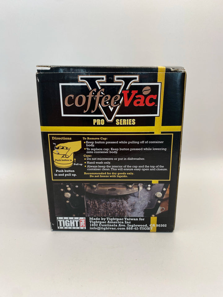 Coffeevac V Airtight Coffee Container / 0.8L / 250g / Clear / Black - TightVac Europe - The eassiest storage solutions