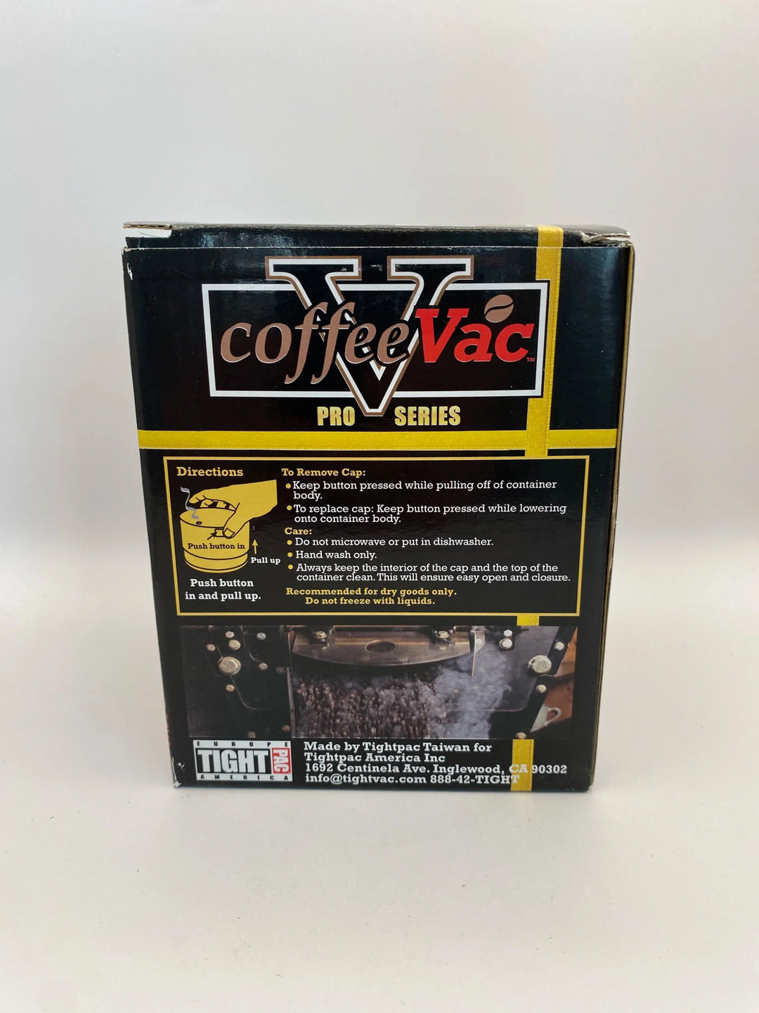 Coffeevac V Airtight Coffee Container / 0.8L / 250g / Clear / Black - TightVac Europe - The eassiest storage solutions