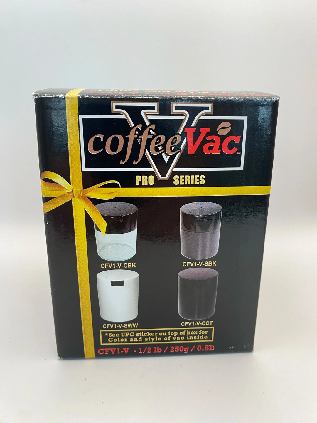 Coffeevac V Airtight Coffee Container / 0.8L / 250g / Clear / Black - TightVac Europe - The eassiest storage solutions