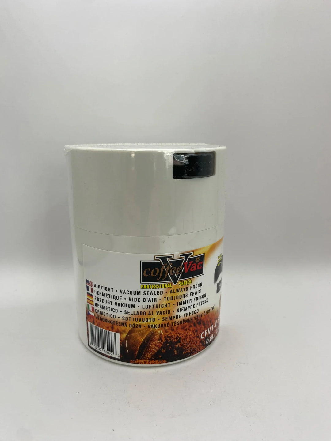 Coffeevac V Airtight Coffee Container / 0.8L / 250g / Solid / White - TightVac Europe - The eassiest storage solutions