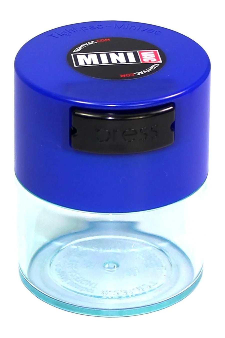 Boîte hermétique MiniVac 0,12 L à corps transparent et couvercle bleu foncé
