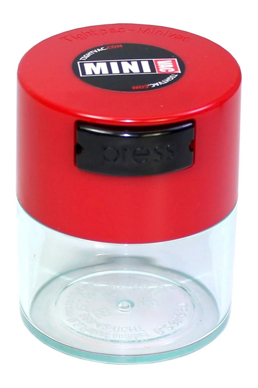 Boîte hermétique MiniVac 0,12 L à corps transparent et couvercle rouge