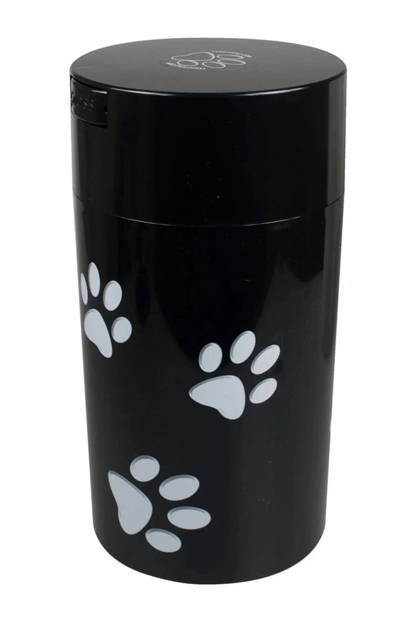 PawVac Airtight Pet Food Container 1.3L - Solid Black Paws