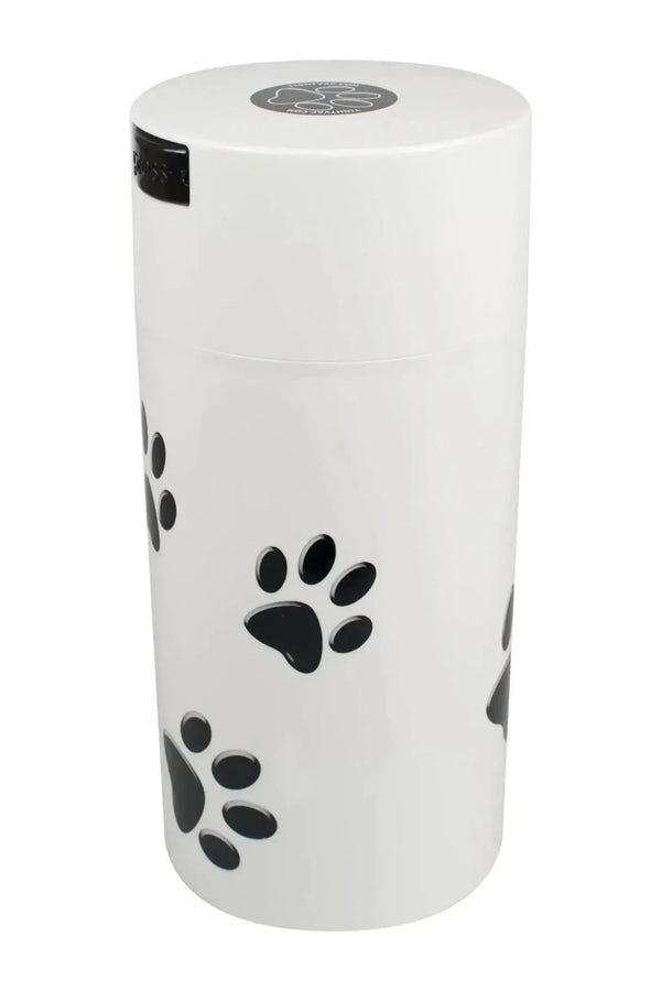 PawVac Airtight Pet Food Container 1.3L - Solid White Paws