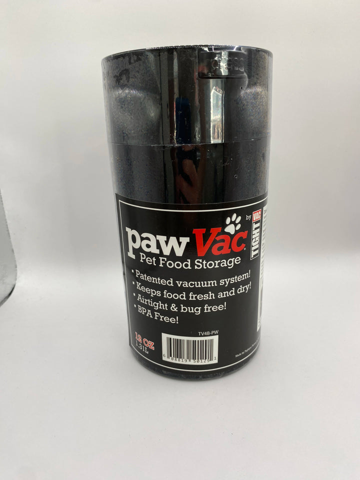 PawVac Smell - Proof Pet Food Container / 1.3 L / Solid Black Cap Paw Design - TightVac Europe - The eassiest storage solutions