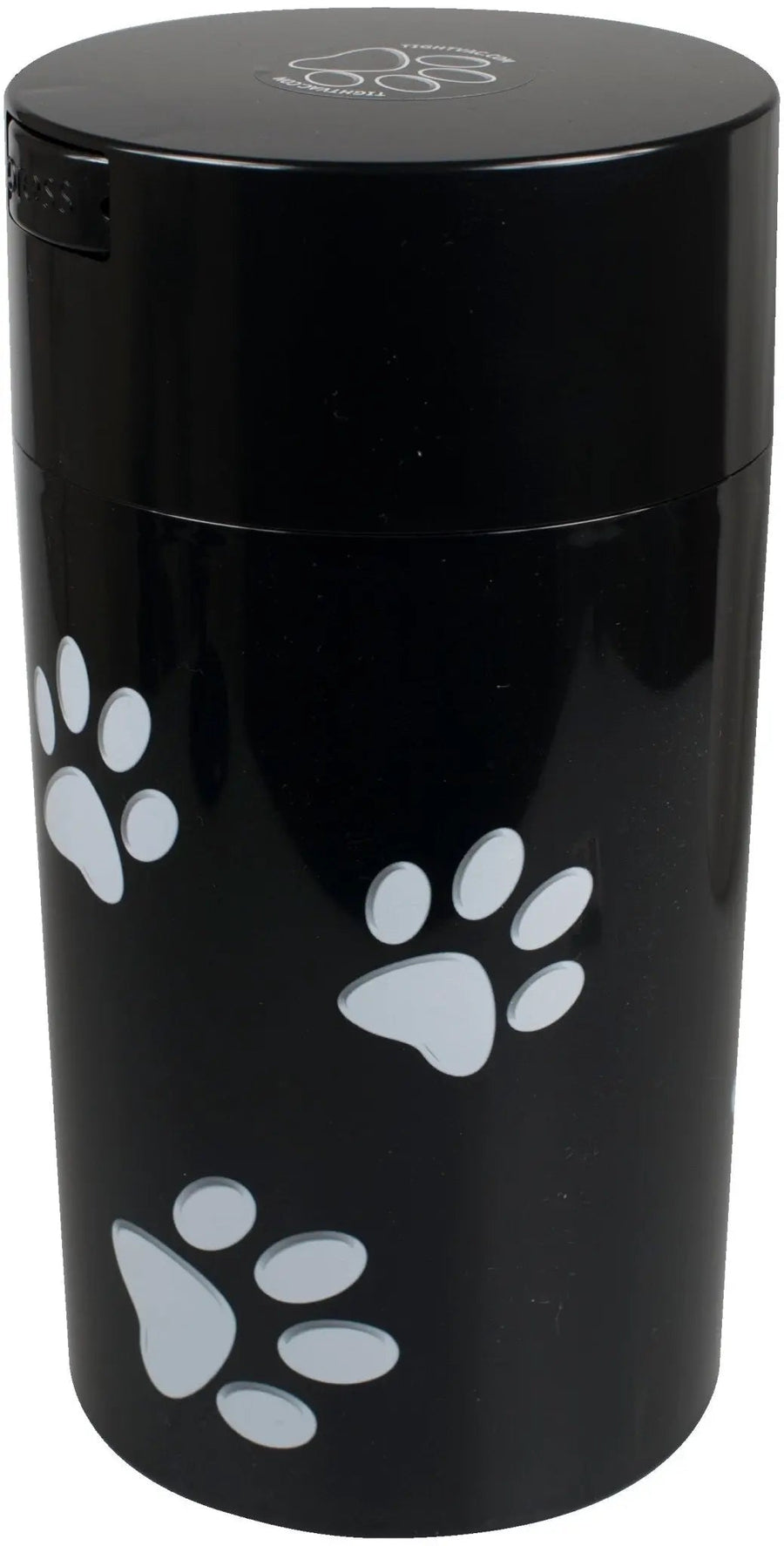 PawVac Smell - Proof Pet Food Container / 1.3 L / Solid Black Cap Paw Design - TightVac Europe - The eassiest storage solutions
