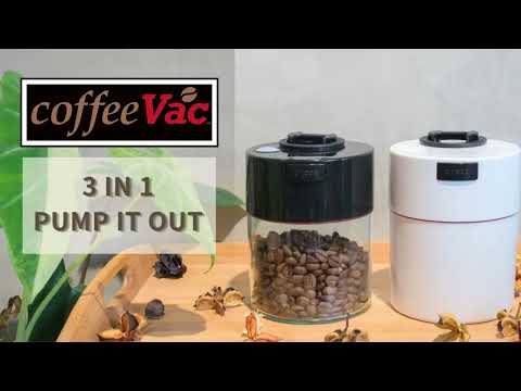 CoffeeVac 3 - in - 1 Pump Vacuum Container / 0.8L / Clear Black - TightVac Europe - The eassiest storage solutions