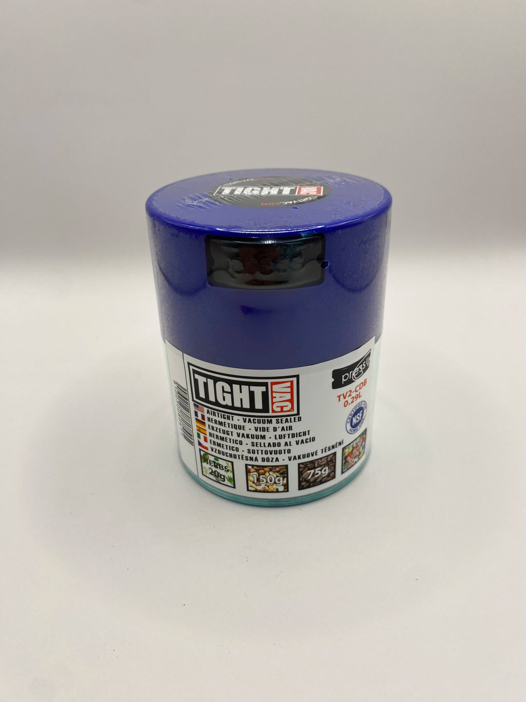 Tightvac Airtight Container / 0,29L / 75g / Clear / Dark Blue - TightVac Europe - The eassiest storage solutions