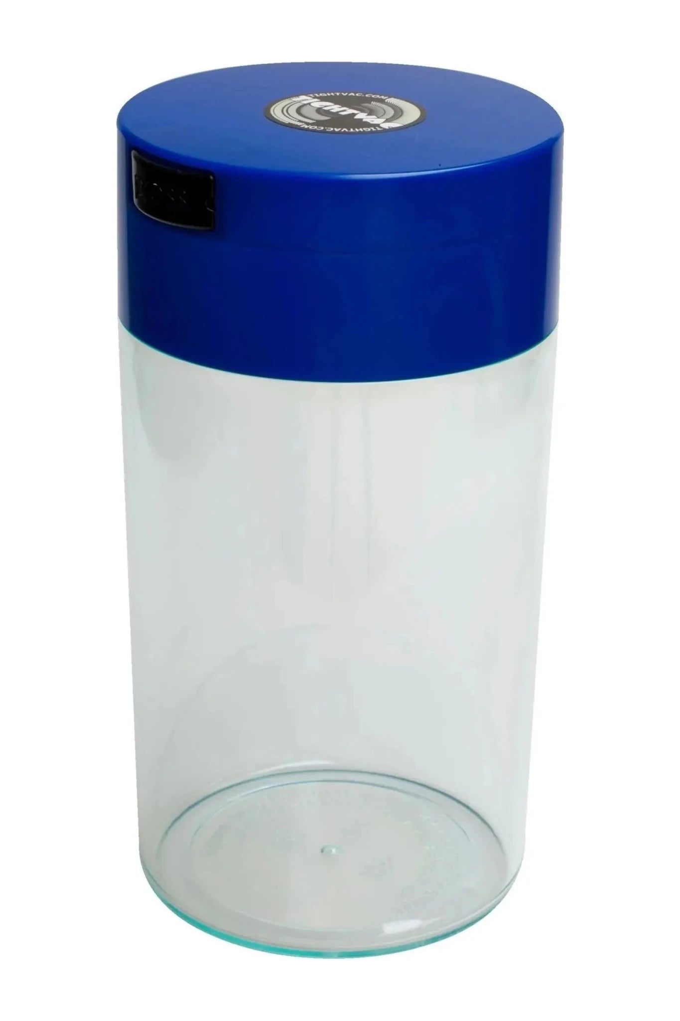 Boîte hermétique TightVac 1,3 L à corps transparent et couvercle bleu foncé, pour 340 g de produits secs