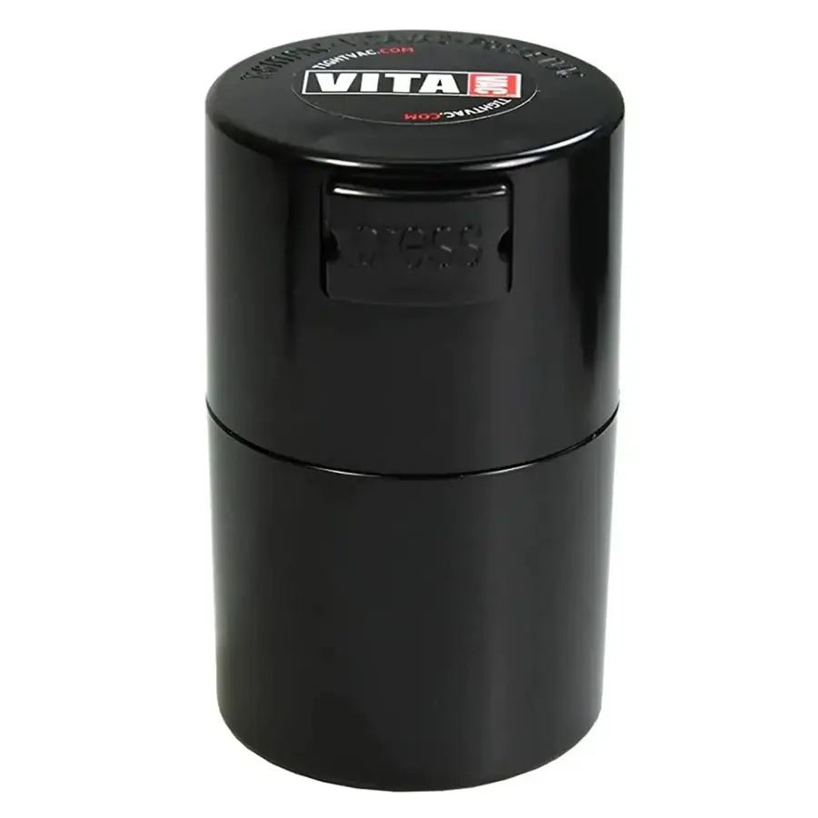 Vitavac Airtight Container / 0,06L / 20g / Solid / Black - TightVac Europe - The eassiest storage solutions