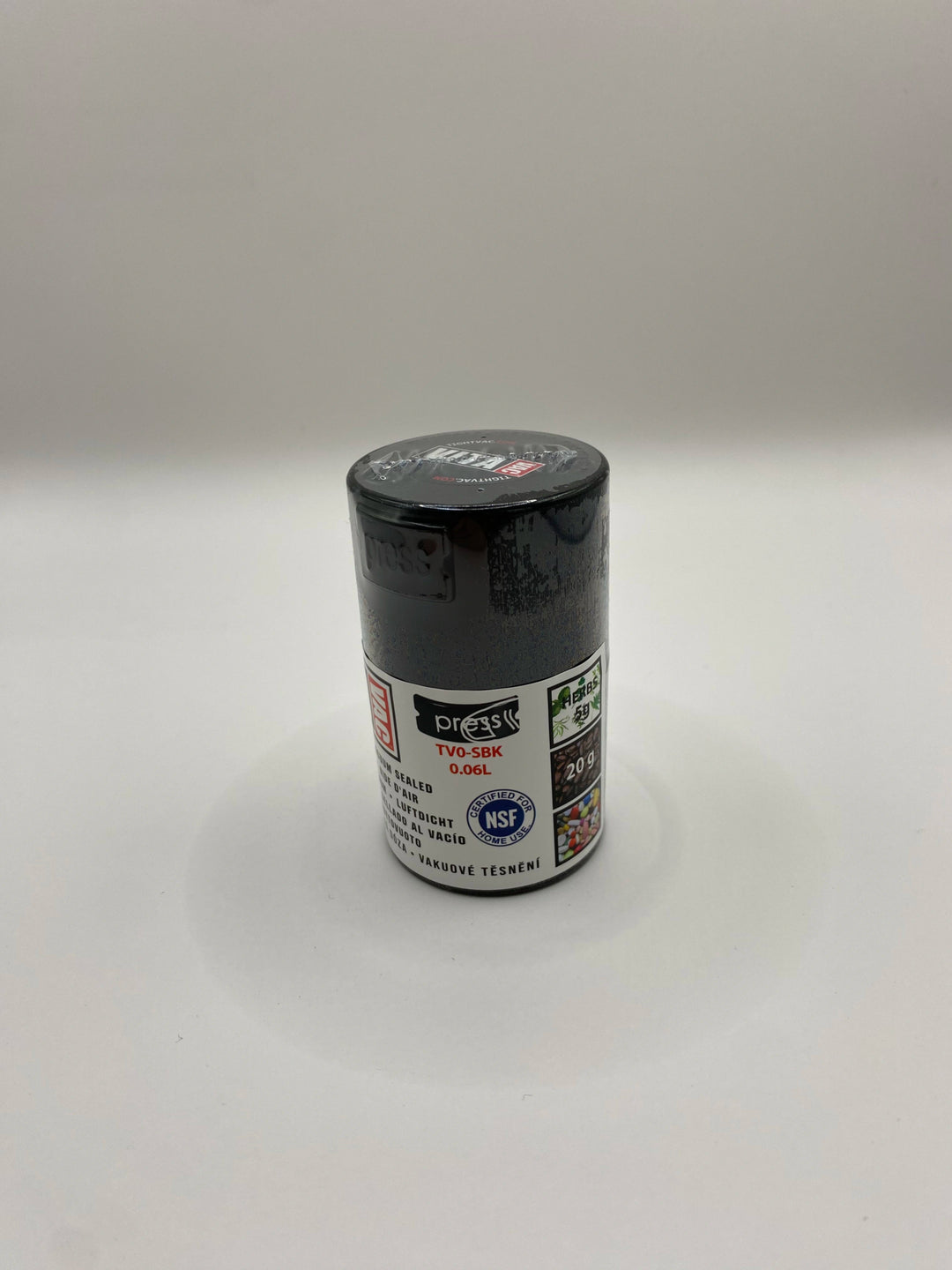 Vitavac Airtight Container / 0,06L / 20g / Solid / Black - TightVac Europe - The eassiest storage solutions